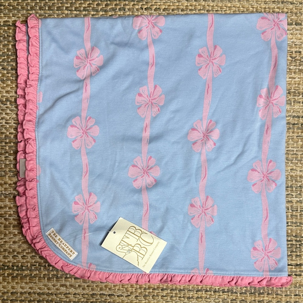 The Beaufort Bonnet Company No Bow No Go baby buggy blanket NWT